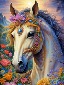 Huacan Diamond Mosaic Animal Horse Rhinestones Kit Full Diamond Painting Flower Handmade Hobby Home Decor
