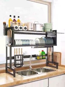 【Woody】Kitchen Rack Dish Rack Rak Dapur Kabinet Rak Pinggan Mangkuk Dish Drainer Sink Rack Kitchen Rak Sinki Cabinet