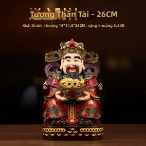 Tượng Thần Tài Triệu Công Minh Cưỡi Hổ Bằng Đồng Mạ Vàng