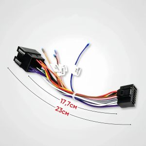 Universal 16Pin ISO Car Radio Wire Cable Wiring Harness Stereo Adapter Male Plug To Female Connector Power Cord Replacement