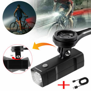 Có thể sạc qua USB Bộ Đèn Xe Đạp 180 ° điều chỉnh đèn đầu xe dễ dàng để cài đặt 3 chế độ đi xe đạp an toàn Đèn cảnh báo Phụ Kiện Xe Đạp