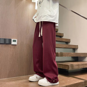 Grey Mens Sweatpants Straight Leg Oversize Sporty Casual Trousers American Style Loose Drapey Lightweight Comfortable
