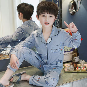 Bộ Đồ Ngủ Dài Tay Mỏng Mùa Xuân Thu Cho Bé Trai Bộ Đồ Mặc Nhà Hoạt Hình Dễ Thương Bộ Đồ Trẻ Em Hai Mảnh Bằng Vải Cotton Polyester