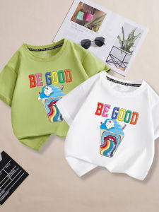 Girls Short Sleeve T-Shirt Pure Cotton Childrens Summer Clothes Baby Girl Versatile Pure Cotton Base Shirt Trendy And Stylish