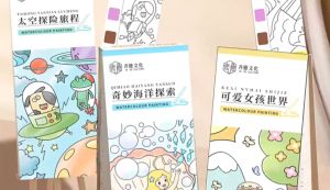 Kids Creative Watercolor Coloring Book with Brush and 12/16 Sheets - Non-Toxic Washable Cartoon-Themed