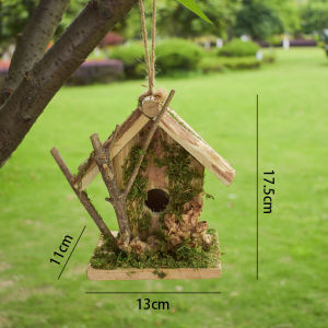 Natural Outdoor Real Wood Tree Skin Simulation Bird Nest Garden Courtyard Micro Landscape Decoration Yard Gardening Hanging Ornament