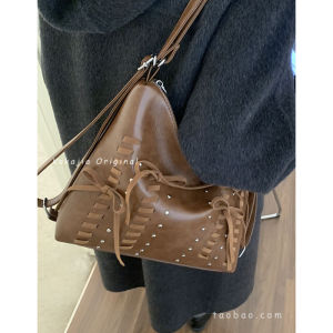 Retro Large Capacity Bag Bag Female Fall and Winter 2024 New Arrival Tide Korean Bow Tote Bag Leisure Large Capacity Bag Large Capacity Bag