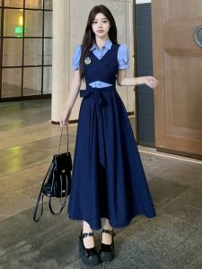 RELNLEX | Đầm Áo Sơ Mi Giảm Cân Kiểu Hàn Quốc Kích Thước Lớn