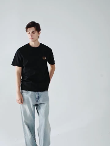 Giordano Beau Monde Mens Cool Touch Short Sleeve Regular Embroidery Pocket Tee 13025220