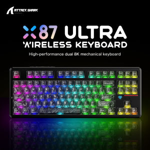 ATTACK SHARK | ATTACK SHARK X87 ULTRA Wireless Gaming Keyboard Up to 8000Hz Wired/2.4GHz Matrix Display