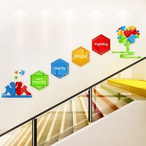 Counseling Training Center Staircase Cultural Wall Acrylic Wall Stickers Inspirational Slogan School Corridor Wall Decorative Painting