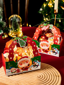 Christmas Packing Box Snowflake Crisp Nougat Biscuit Candy Snack Apple Bear Cake Towel Cake Kindergarten Gift Box
