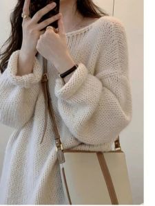 เสื้อสเวตเตอร์ถักสไตล์ญี่ปุ่นย้อนยุคหรูหราสำหรับผู้หญิงในช่วงต้นฤดูใบไม้ร่วง เสื้อคลุมกันหนาวสไตล์ลำลองที่ไม่ซ้ำใคร สวมใส่สบาย