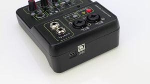 G-MARK | USB Mixer G-MARK Audio Mixing Console 2 Channel With 48V 32-Bit/96kHz Sound Interface For Live Recoding Party DJ Streaming