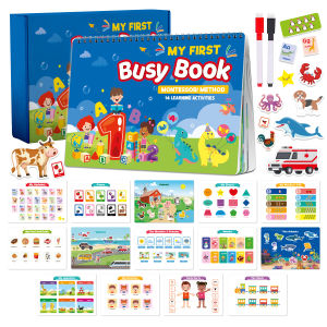 Quiet Stick-On Book Early Education Cross-Border English Enlightenment BusyBook Magic Sticky Reusable Sticker Childrens Book