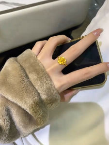 Elegant Gold Rose Ring Luxury Vintage High-End Open Finger Ring Stylish Fashion Jewelry for Women Fresh out New Style