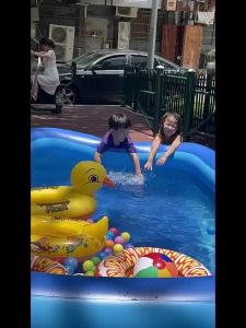 Kolam Renang Kolam Besar 3Layer Inflatable Family Swimming Pool Extra Large Rectangular Kids Swimming Pool Outdoor Toy Game Bath