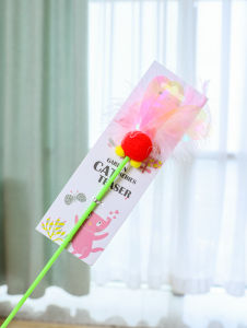 Taiwan Amy Carol Cat Teaser Long Brush Holder Bite-Resistant Feather Ringing Paper Insect Cat Bucket Relieving Stuffy Self-Hi Cat Toy