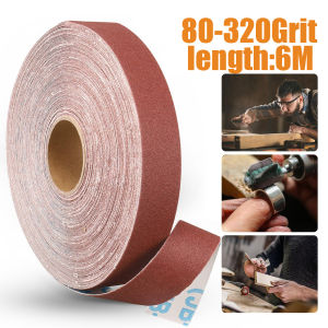 80/320 Grit Emery Cloth Roll Foot-Sized Sandpaper Roll for Wood Furniture Finishing Metal Sanding and Automotive Polishing
