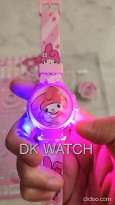 [DK] JAM TANGAN ANAK KARAKTER MUSIK LAMPU SPIN PUTAR LED DIGITAL WATCH MELODY KUROMI CINNAMAROLL 605