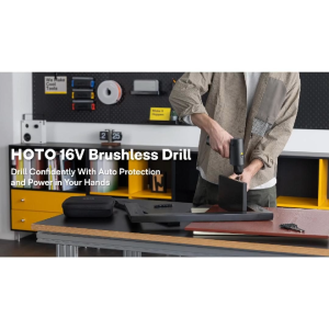HOTO 16V Brushless Drill - 50Nm Torque LED Display USB-C Charging 32+1 Torque Settings