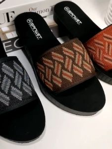 Sandal Flat Wanita Dewasa Selop Rajut Turki Motif BackPack Terbaru