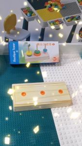 Đồ chơi giáo dục nhận thức sớm montessori - Xếp hình tháp cầu vồng mầu sắc 3 trụ thế hệ mới chất liệu gỗ