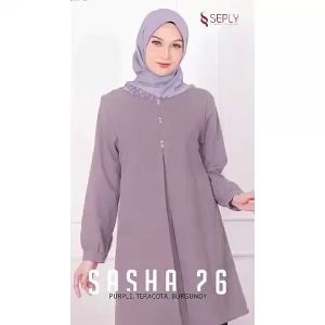 ATASAN / TUNIK WANITA - SASHA 26 BY SEPLY WARNA BURGUNDY PURPLE DAN TERACOTA