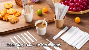 1000PCS  90mm Disposable Wooden Stirrers Individually Wrapped Coffee Tea Drink Mixing Sticks
