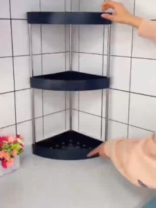 Corner Shelf 2/3 Tier Kitchen & Bathroom Countertop Organizer Rack Right Angle Storage Stand