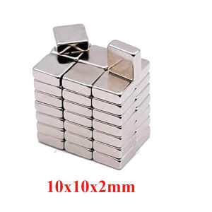 10x10x2mm Neodymium Square Magnets Strong N35 Powerful Rare Earth Magnets for Fridge Small Flat Magnets Square for Crafts Whi