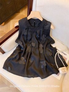 เสื้อเชิ้ตผู้หญิงแขนกุดผ้าชีฟองสไตล์ฤดูร้อน ทรงเข้ารูป คอวี แขนกุด เสื้อผ้าทำงาน ชุดทำงาน แฟชั่นสตรี เสื้อเชิ้ตผู้หญิง