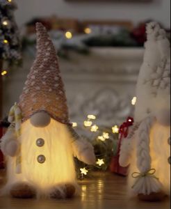 Sincecu LED Glowing Gnome – Sequins Faceless Doll Night Light | Christmas 2026 Xmas Decor for Home & Tree