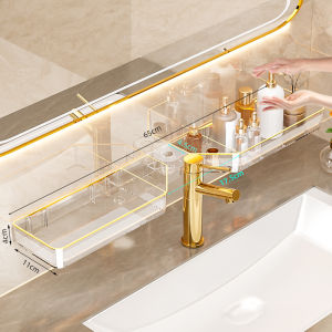 Bathroom Vanity Storage Rack Sink Organizer No Drilling Required PET Material for Toiletries And Beauty Products by Wenli