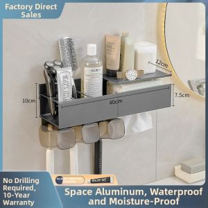 Wall-mounted Toothbrush & Cup Holder No Drilling