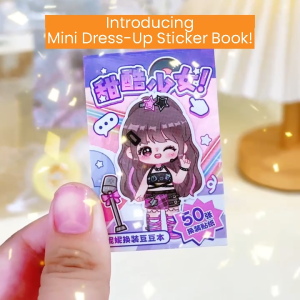 BBTAM 4 in 1 Mini Dress Up Sticker Book Paper Doll Free Tweezer 184 to 200 pages Cute Girl Cartoon Children DIY Stickers Educational Toys
