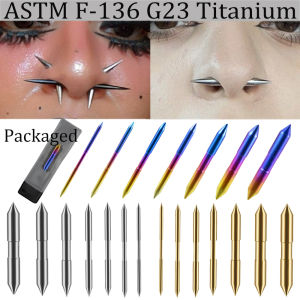 1/3Pcs Grade Titanium Tusk Septum Groove Conical Spike Tusk GradientRainbow Tusk Jewelry Tribal Straight Septum Jewelry 14G-2G