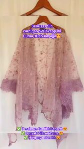 outer cardigan kebaya bridesmaid baju kondangan tille mix brokat renda Kekinian