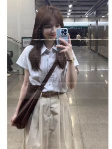 Summer Clothes Matching a Set of Young Korean Style Atmosphere Miu Li Miu Temperament Wear Dress Preppy Style Suit