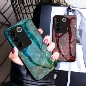 Casing For Oppo Find X8 X 8 Pro X8Pro FindX8Pro FindX8 5G 2024 Tempered Glass Marble Texture Phone Case Fashion Soft TPU Edge Shockproof Hard Back Cover