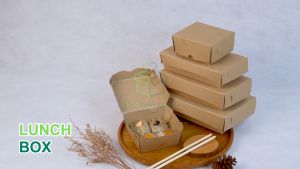Lunch Box Paper Kraft Coklat Laminasi Ukuran S Ekonomis S M Ekonomis M L Dus Nasi Kotak Takeaway isi 50 pcs