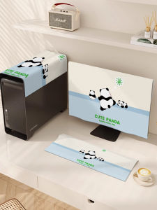 Modern Minimalist Computer Dust Cover Three-Piece Set Desktop Monitor Keyboard Host Protective Cloth Art Cartoon Dustproof Cover
