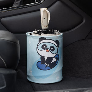 Car Leather Trash Can Foldable Waterproof Umbrella Storage Hanging Bag Vehicle Interior Bag Thickened Placement Car Accessories
