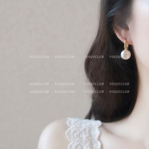 White Pearl Stud Earrings Womens Fashion Jewelry YOUJUclub French Style Unique Design Pearl Ear Cuffs Mosquito Coil Holder