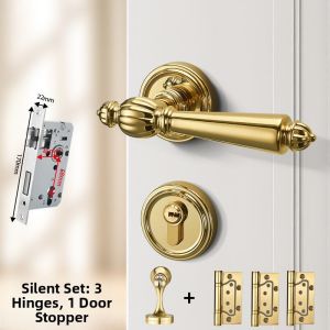 MEINWAY | Retro American French Magnetic Silent Door Handle Set