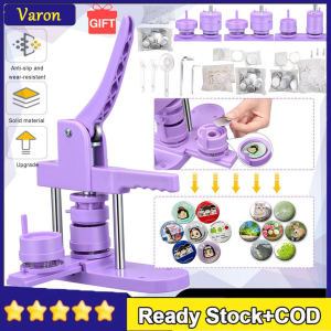 ❤Local delivery+COD❤Button Badge Maker Machine Different size mold 253258mm mold DIY Badge Pin Maker Machine Kit with 300pcs Badge Parts/Pic/Circle Cutter&Purple
