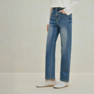INMAN | Retro Casual Cropped Straight Leg Trousers Slim Fit High Waist Jeans