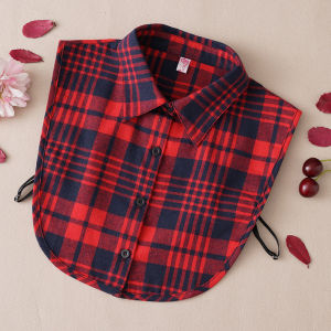 Spring & Fall Winter Sweater Detachable Collar Womens All-Match Multifunctional Gingham Decorative Shirt Fake Collar Black and White Detachable Collar Shirt