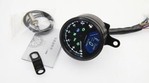 12V 12000RPM Universal Motorcycle Speedometer LCD Digital Tachometer Suitable for 1-4 Cylinder Motorcycle Gauge Indicator Motorcycle Accessories Universal