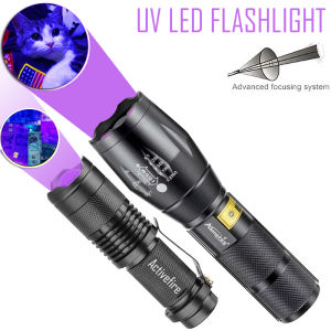 Portable 365nm UV 395nm Ultraviolet Light Penlight Fluorescent Pet Stain Detection Lamp Aluminum Alloy Camping Outdoor Lighting